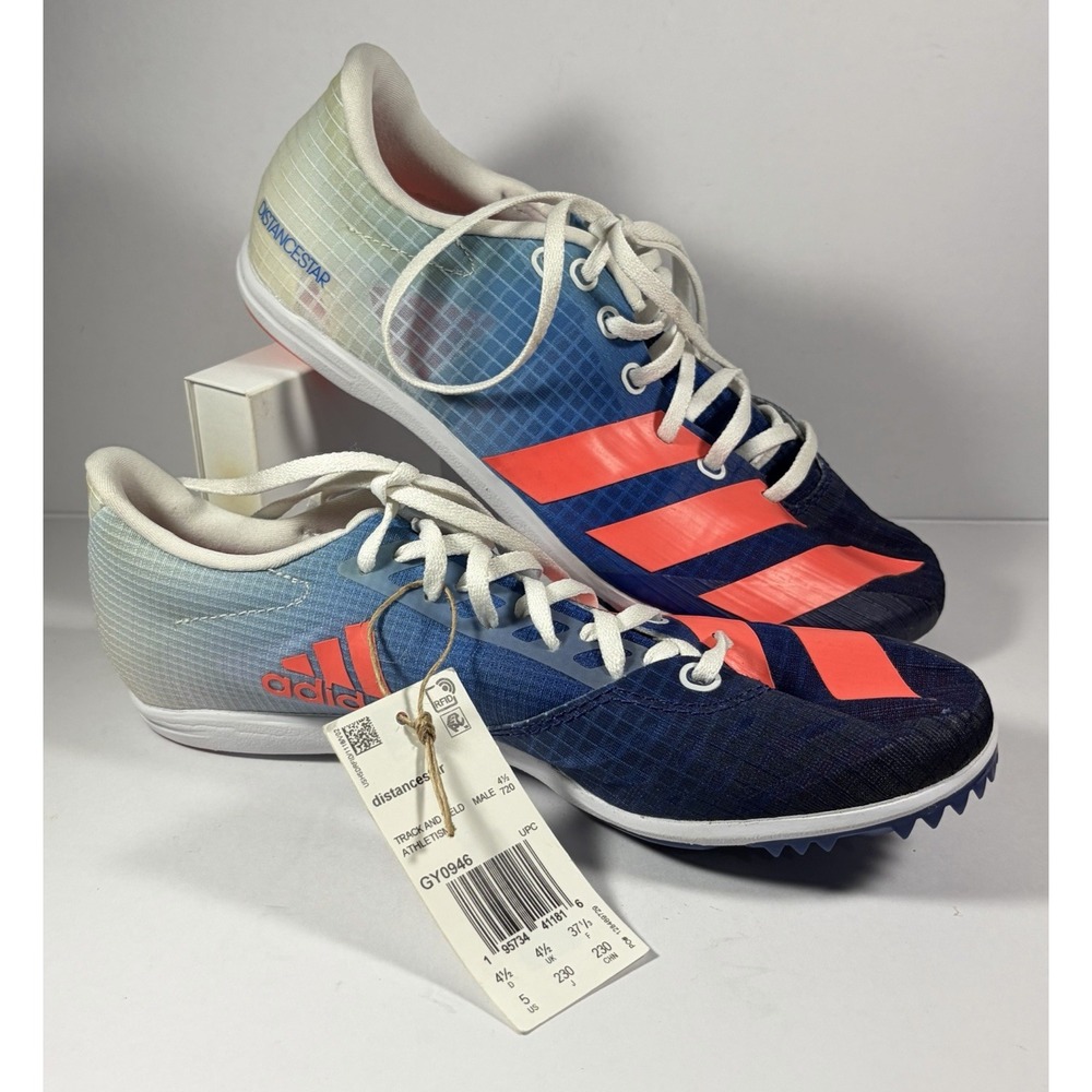 Adidas Distancestar Track & Field Spikes-Male US 5.0-GY0946 Blue & Pink NEW
